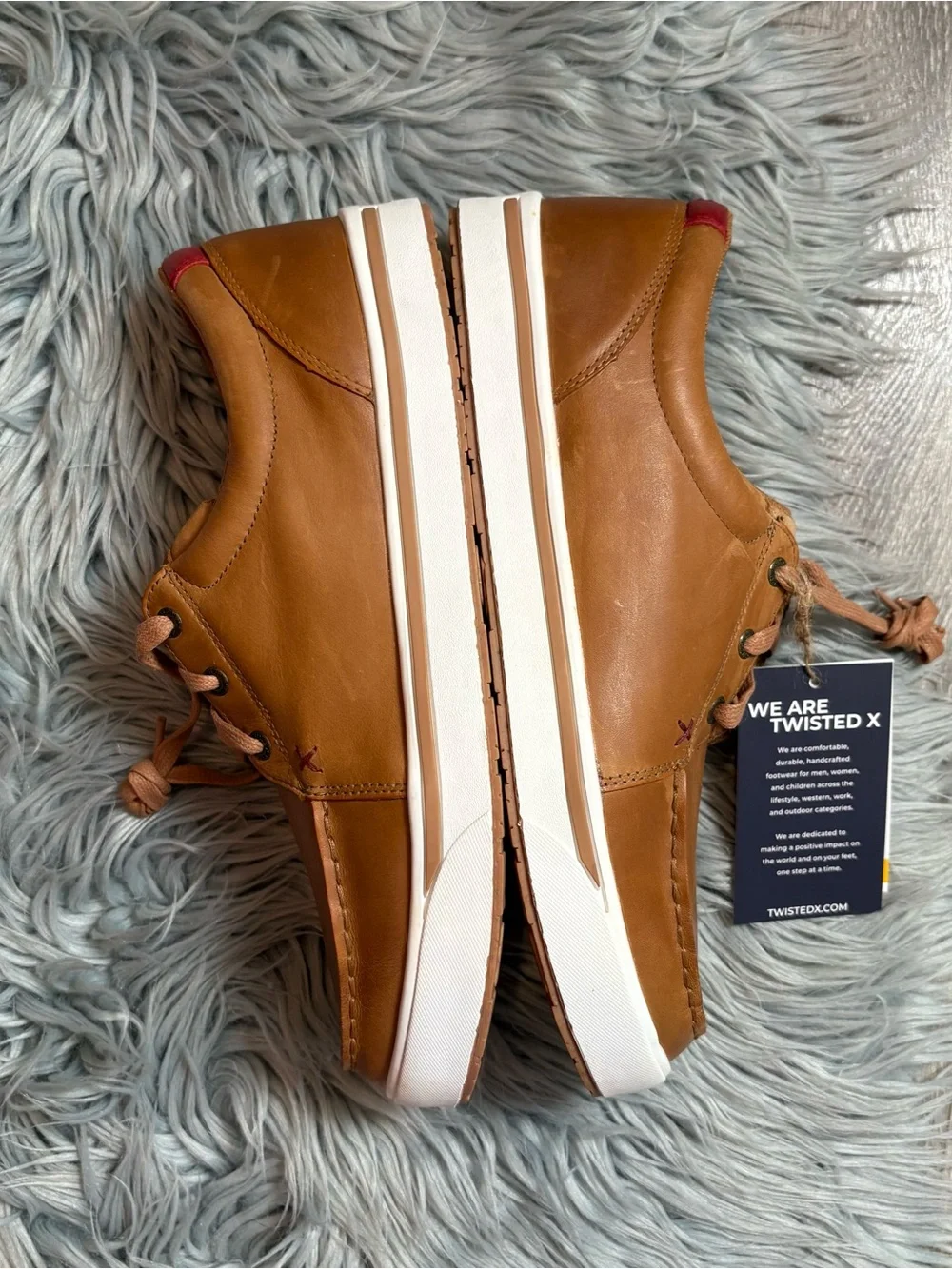 Twisted X kicks rice husk outsole casual lace up moc toe shoe in tan - 9.5 NWT